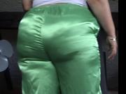 Green Satin Pyjama Big Ass UK 20 - 01