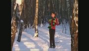 My girlfriend naked in winter forest