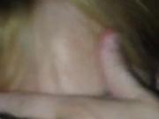 Blonde girlfriend blowjob