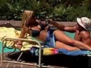 awesome good fuck next the swimming pool