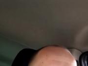 Eryk shows his caged dick in the car