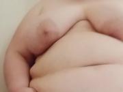 Ssbbw massaging the big fat white body and playing with the