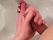 MY SLAVE SUB Cleaning my cock! Washing it ready for a BJ X