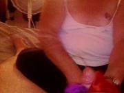 Caught by my wife playing with panties
