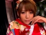 Tina Yuzuki Rio Kimono Tease and Blowjob