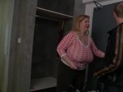 Huge boobs chubby blonde rides cock