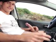 surfer blows load in the car