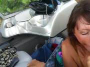 Sexy babe Blowing me in public on boat