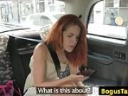 Ginger euro amateur pussy fucks taxi guy