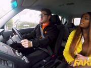 Fake Driving School Hot Ebony Jai James with Huge Tits