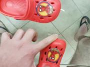 Fuck and cum crocs find on swimming pool at my home