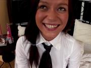 Cute Schoolgirl Is Fingerbanged