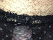 Pissing in iltwlp's black lacy panties