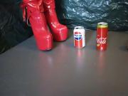 Lady L crush with extreme red boots cans.