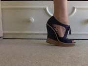 Zooming on beautiful feet in beautiful wedges - 2 pairs -.