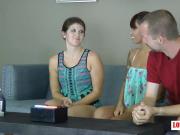 2 Girls and One Guy Play a Game of Speed, Loser Gets Tarred