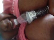 Ebony big tits bottle