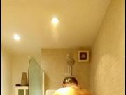 taking a shower, floppy cock.