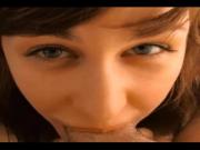 Beautiful eyes winking while deepthroating