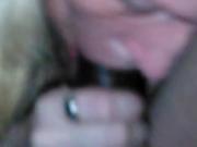 White girl blows bbc