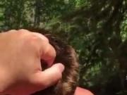 Boyfriend sucking big dick in public