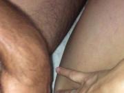 Fucking and fingering her hairy pussy