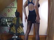 cum on black swimsuit