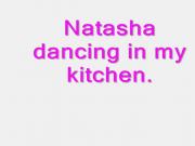 Natasha dancing in my kitchen.