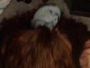 redhead blowjob ends with facial