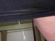 Amateur slut pissing on the floor at home
