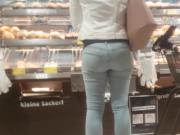 Tight teen jeans ass