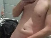 Jacking my pierced cock