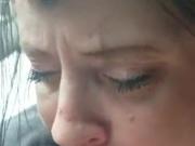 Whore sucking dick in car, second camera