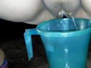 Hot yellow pee from sexy shaved pussy for your drink
