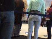 Juicy teen ass in jeans at the DMV