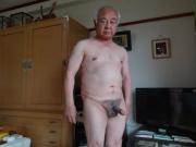 Old man naked cock erection