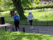 White slim jogger in leggings and thick white Belgian PAWG