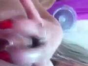 Ponytail brunette rides hard cock in POV