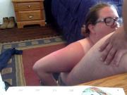 BBW with glasses getting throated and ass fucked