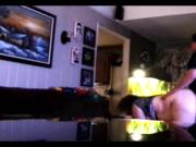 Ugly wife bends over to get fucked in the front room