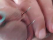 Four needles through my cockhead