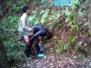 Gay Asians fuck in the woods