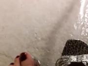 Wifes High heels and Feet soaked in Piss