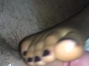 Sexy sweaty Paki footjob worship massage