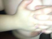 My bbw slut giving me a tit wank