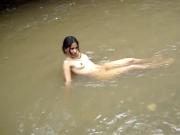 nude shoot in river