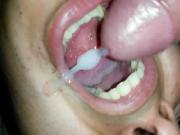 chubby bitch eats some hot cum