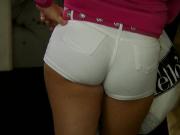 Perfect ass in white shorts