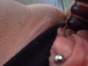 extreme close up of me using my dildo