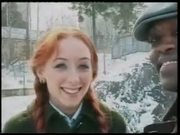 Redhead girl and black guy public sex